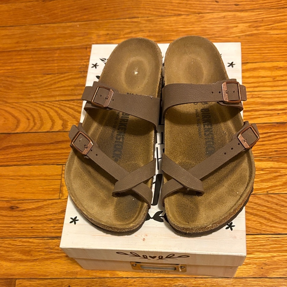 Birkenstock Kids Brown Double Strap Sandals